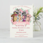 Marsha & Bear verjaardagsuitnodiging thema Kaart (Staand voorkant)