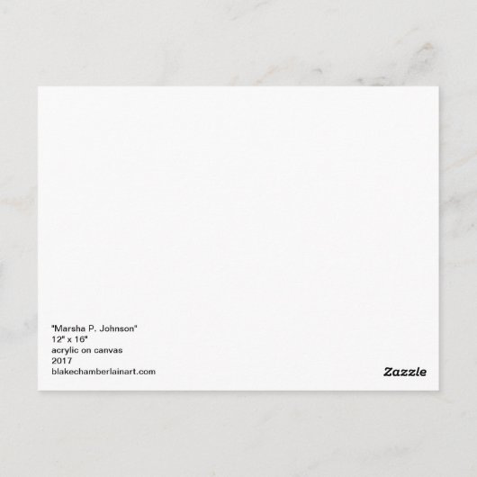 Marsha P. Johnson Briefkaart (Achterkant)