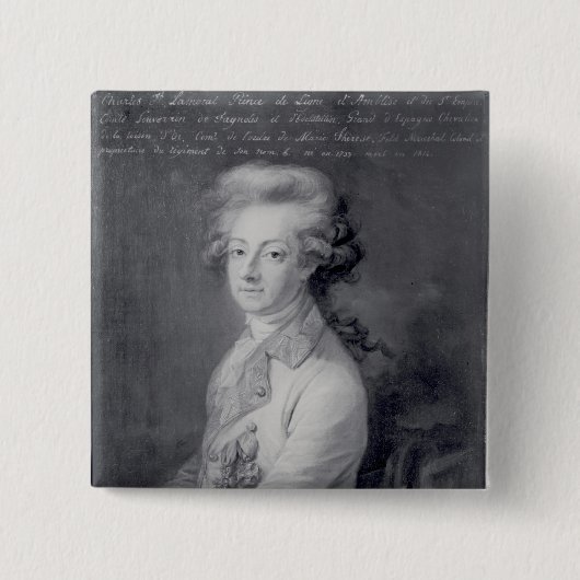 Marshal Charles-Joseph Prince de Ligne Vierkante Button 5,1 Cm (Voorkant)