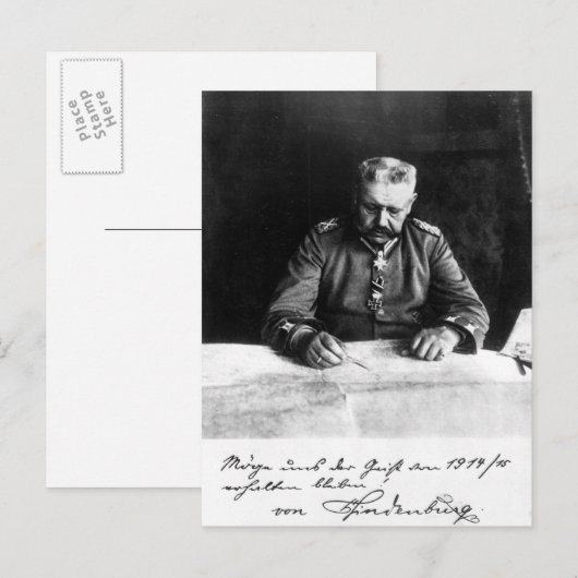 Marshal Paul von Hindenburg, 1914 Briefkaart (Voorkant / Achterkant)