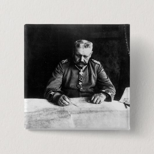 Marshal Paul von Hindenburg, 1914 Vierkante Button 5,1 Cm (Voorkant)