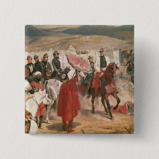 Marshal Thomas Bugeaud en kolonel Joseph Vierkante Button 5,1 Cm (Voorkant)