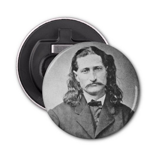 Marshal Wild Bill Hickok Old West Gunfighter Button Flesopener (Voorkant)