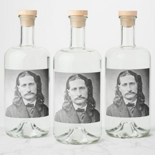 Marshal Wild Bill Hickok Old West Gunfighter Likeurfles Etiket (Flessen)