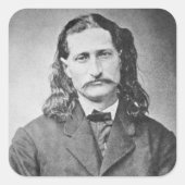 Marshal Wild Bill Hickok Old West Gunfighter Vierkante Sticker (Voorkant)