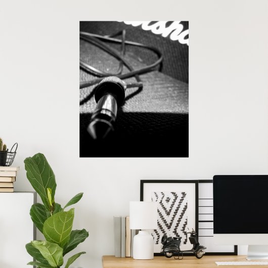 Marshall Amp & Jack Lead (B&W versie) Poster (Thuiskantoor)