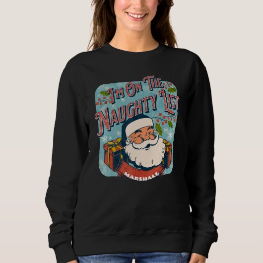 Marshall Christmas Naughty List Santa xmas holida Trui (Voorkant)