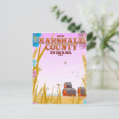 Marshall County '1836' Indiana-reisposter. Briefkaart (Staand voorkant)