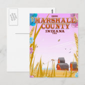 Marshall County '1836' Indiana-reisposter. Briefkaart (Voorkant / Achterkant)