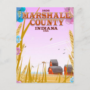 Marshall County '1836' Indiana-reisposter. Briefkaart