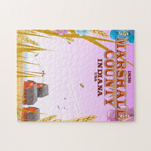 Marshall County '1836' Indiana reisposter. Legpuzzel (Horizontaal)