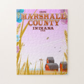 Marshall County '1836' Indiana reisposter. Legpuzzel (Verticaal)