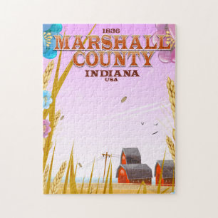 Marshall County '1836' Indiana reisposter. Legpuzzel
