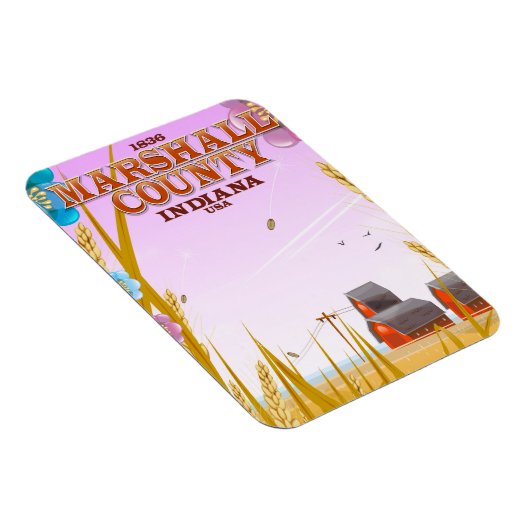 Marshall County '1836' Indiana reisposter. Magneet (Rechterzijde)