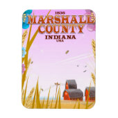 Marshall County '1836' Indiana reisposter. Magneet (Verticaal)
