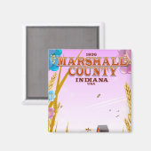 Marshall County '1836' Indiana reisposter. Magneet (Voorkant / Achterkant)