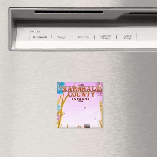 Marshall County '1836' Indiana reisposter. Magneet (Insitu (Vaatwasser))