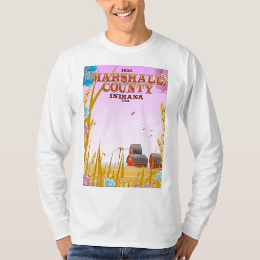 Marshall County '1836' Indiana-reisposter. T-shirt (Voorkant)