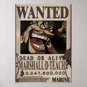 Marshall D Teach Wanted Bounty Poster (Voorkant)