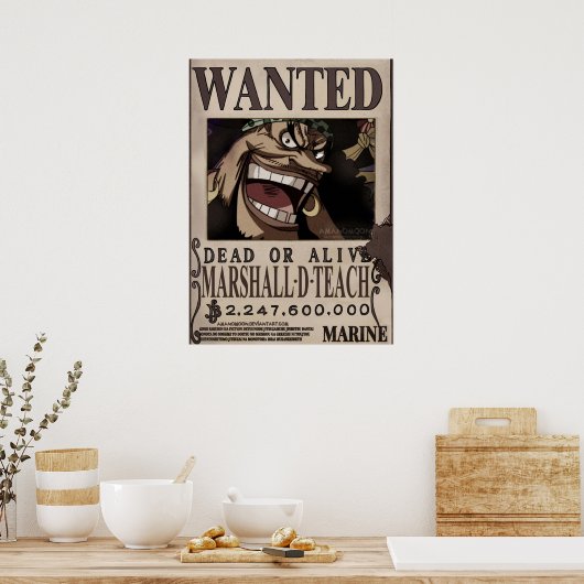 Marshall D Teach Wanted Bounty Poster (Keuken)