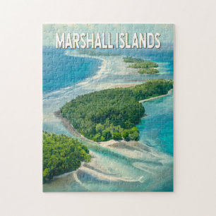 Marshall eilanden Illustratie Reis Kunst Vintage Legpuzzel