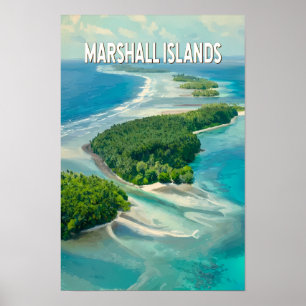 Marshall eilanden Illustratie Reis Kunst Vintage Poster