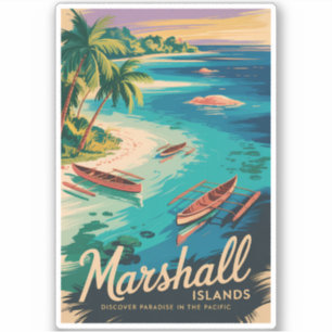 Marshall eilanden kust illustratie reis kunst sticker