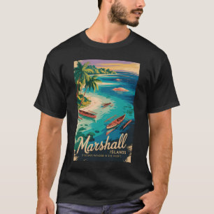 Marshall eilanden kust illustratie reis kunst t-shirt
