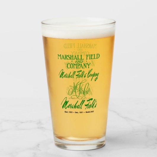Marshall Field's 4 logo's Glas (Achterkant gevuld)