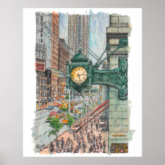 Marshall Field's Waterverf Poster