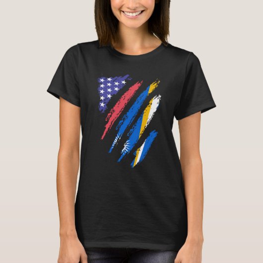Marshall Islands American Patriot Grown Heart Flag T-shirt (Voorkant)
