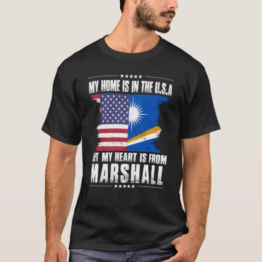 Marshall Islands American Patriot Grown Home Heart T-shirt (Voorkant)