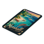 Marshall Islands Coast Illustration Travel Art Magneet (Linkerzijde)