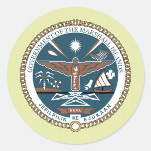 Marshall Islands Coat of Arms detail Ronde Sticker