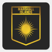 Marshall Islands Emblem Vierkante Sticker (Voorkant)