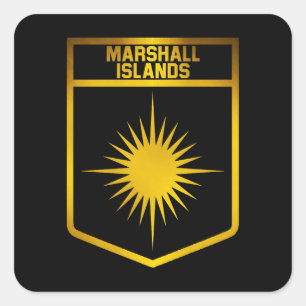Marshall Islands Emblem Vierkante Sticker