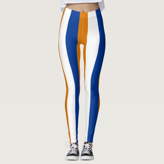 Marshall Islands Flag Colors Vertical Striped Leggings (Voorkant)