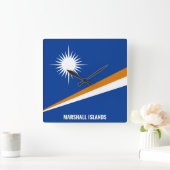 Marshall Islands Flag Dazzling Patriotic Vierkante Klok (Huis)