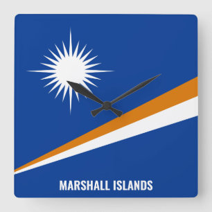 Marshall Islands Flag Dazzling Patriotic Vierkante Klok