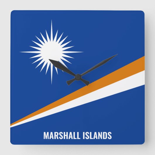 Marshall Islands Flag Dazzling Patriotic Vierkante Klok (Voorkant)