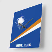 Marshall Islands Flag Dazzling Patriotic Vierkante Klok (Hoek)