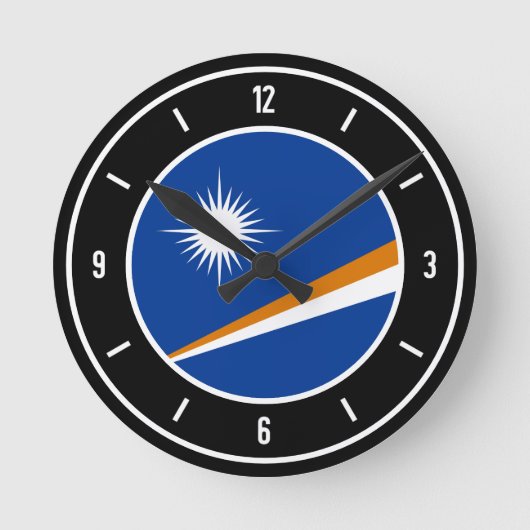Marshall Islands Flag Elegant Ronde Klok (Voorkant)