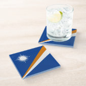 Marshall Islands Flag Glazen Onderzetter (Schuin)