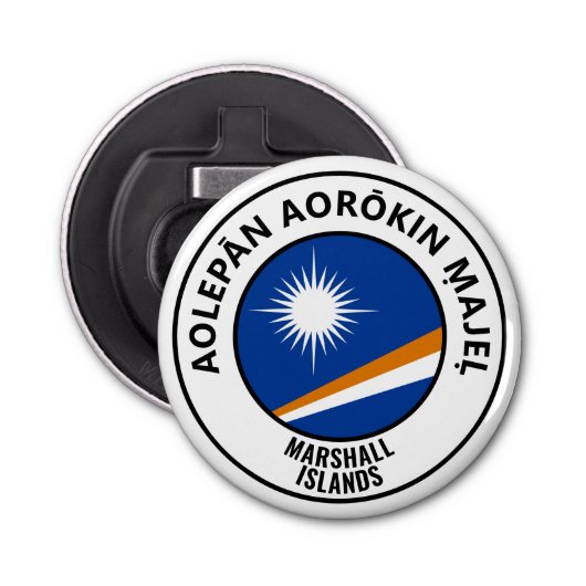 Marshall Islands Flag Goraalische Patriotic Bottle Button Flesopener (Voorkant)