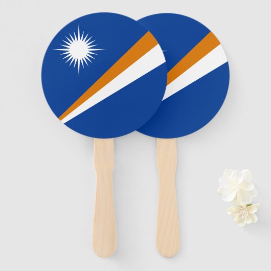 Marshall Islands Flag Handwaaier (Voorkant en achterkant)