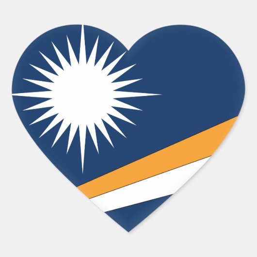 Marshall Islands Flag Hart Sticker (Voorkant)