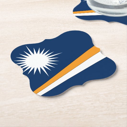 Marshall Islands Flag Kartonnen Onderzetters (Gekanteld)