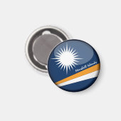 Marshall Islands flag & Oceania reis/sportfans Magneet (Voorkant / Achterkant)