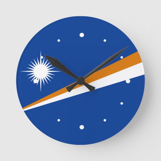 Marshall Islands Flag Ronde Klok (Voorkant)