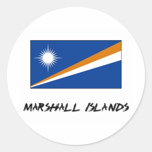 Marshall Islands Flag Ronde Sticker (Voorkant)